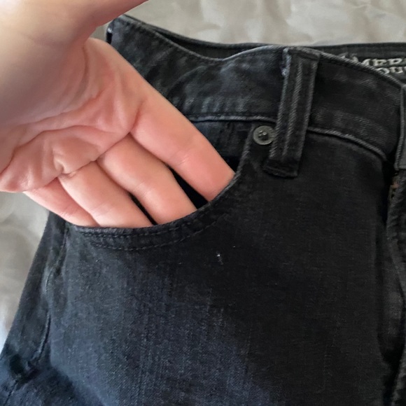 AEO Black 360 Super Stretch Hi Rise Shorty Shorts High Waisted Spring Break Sz 4 - Picture 9 of 10